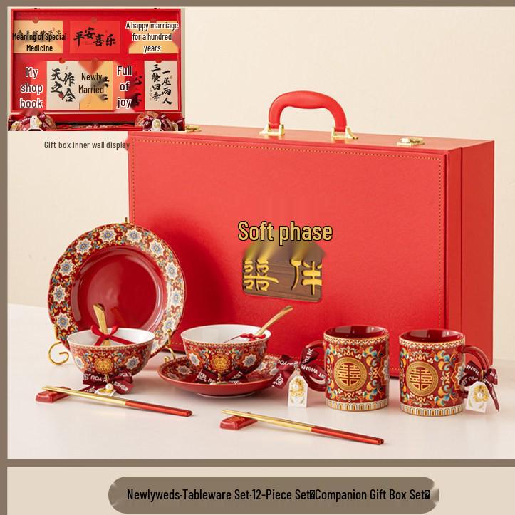 Tao Lan High-End Wedding Gift Set: Tableware Bowls & Chopsticks for Brides, Bridesmaids & Best Friends