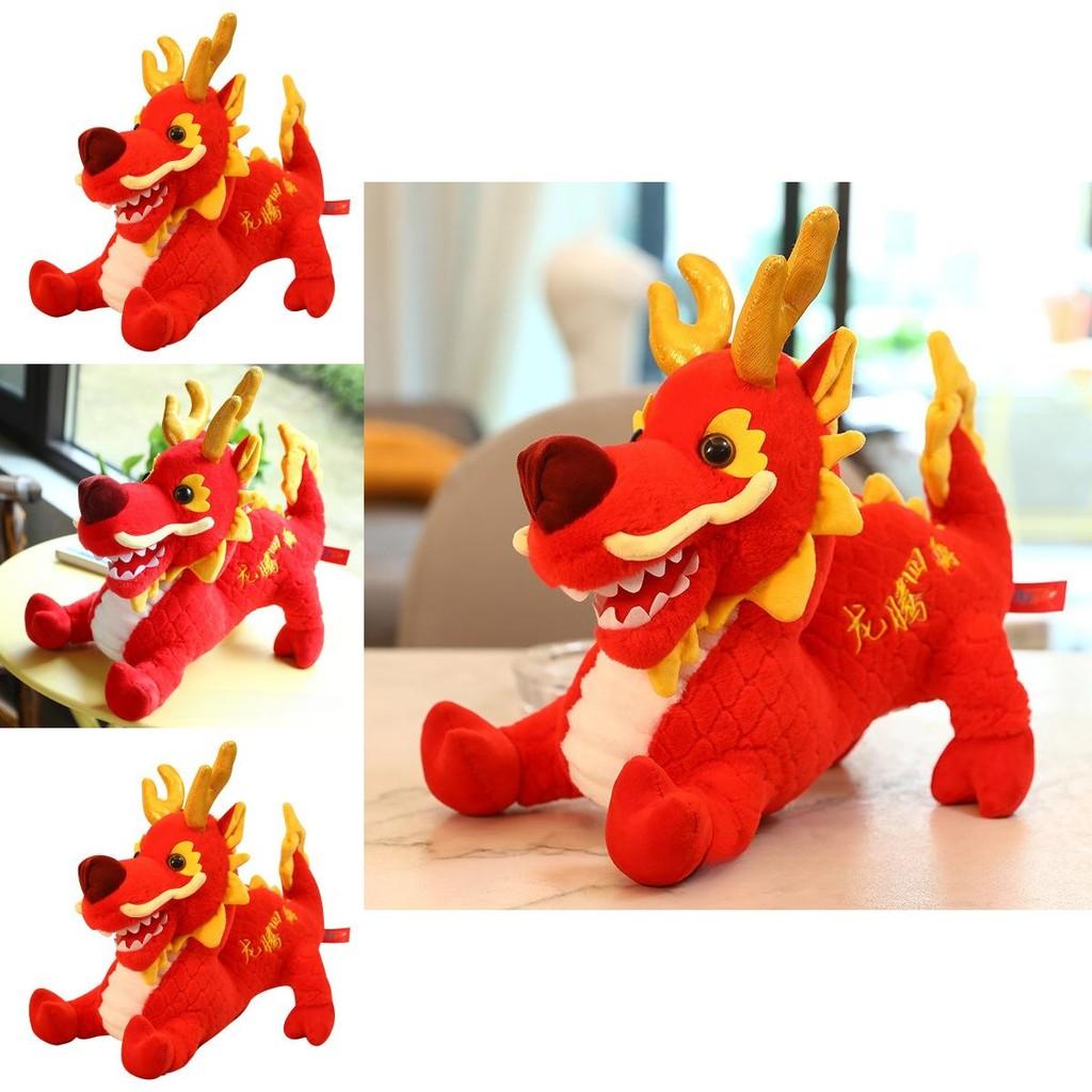 Chinese Dragon Plush Toy With Short Pile Fabric For New Year Gift And Collection