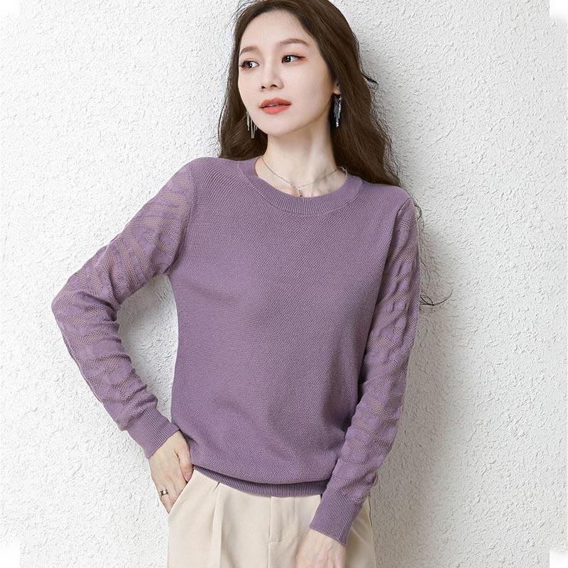 Maglione lavorato a maglia a maniche lunghe Maglione da donna per abbigliamento esterno autunno e inverno Pullover con scollo a V e maniche a pipistrello