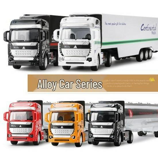 Alloy Big Truck Toy Car: Children's Model Trailer & Container Set