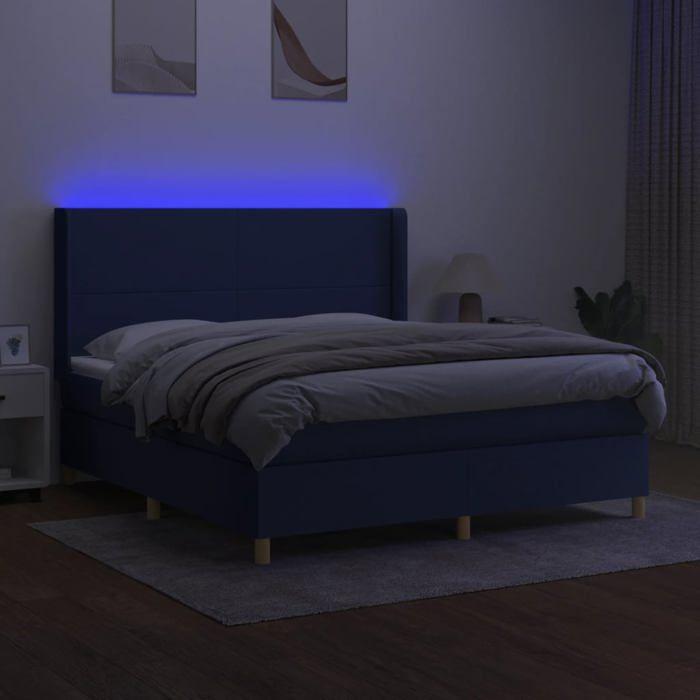 VidaXL Sommier à Lattes de Lit avec Matelas et LED, Lit Rembourré, Lit Double, Lit Adulte de Chambre à Coucher Intérieur, 3138731