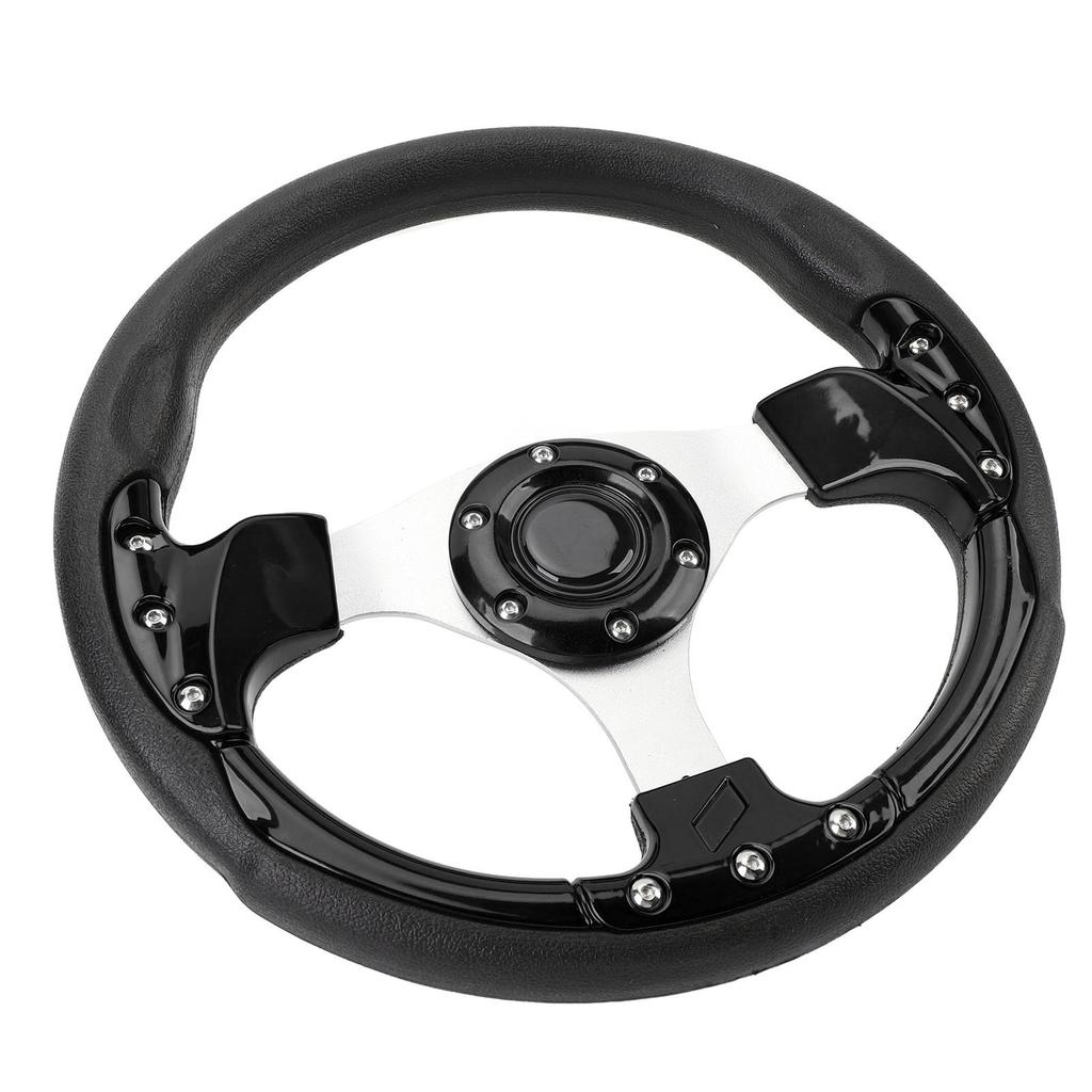 13in Car Steering Wheel PU Stylish Look Impact Proof Enhanced Grip Comfort Easy Installation Racing Steering Wheel for