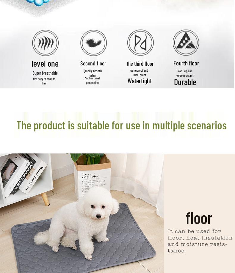 Washable Non-Slip Pet Urine Pad: Absorbent, Quick-Dry, Reusable Dog & Cat Training Diaper