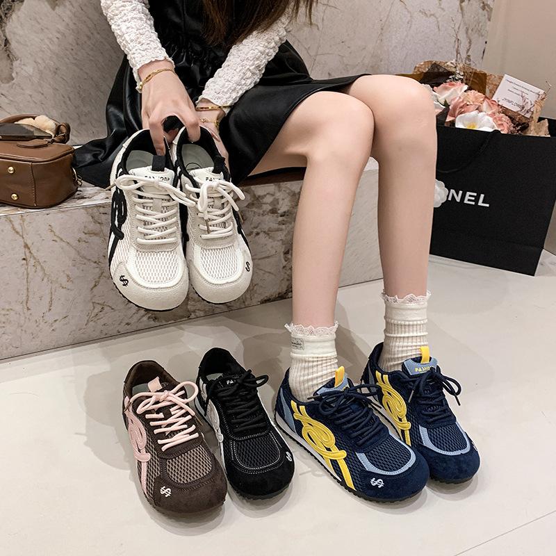 Dexun shoes sports shoes children 2025 super fire lightweight soft leather breathable mesh shoes platform casual shoes retro Forrest Gump shoes