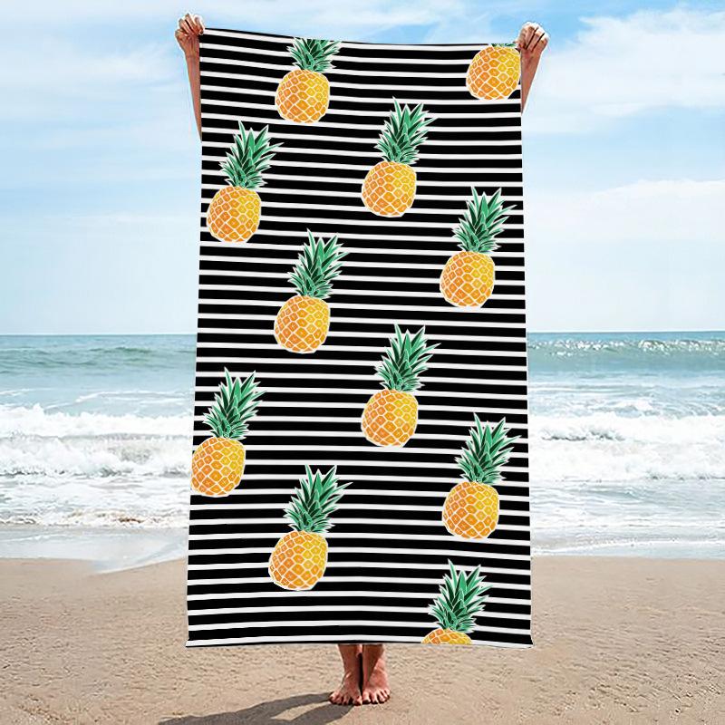 Beach Towel, Bath Towel, Microfiber Towel, Rectangular Beach Mat, Digital Printing Bath Towel, Shawl To Map