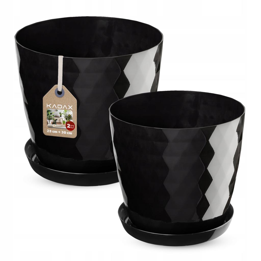 KADAX Doniczka + Podstawka Biała Zestaw 25+30cm