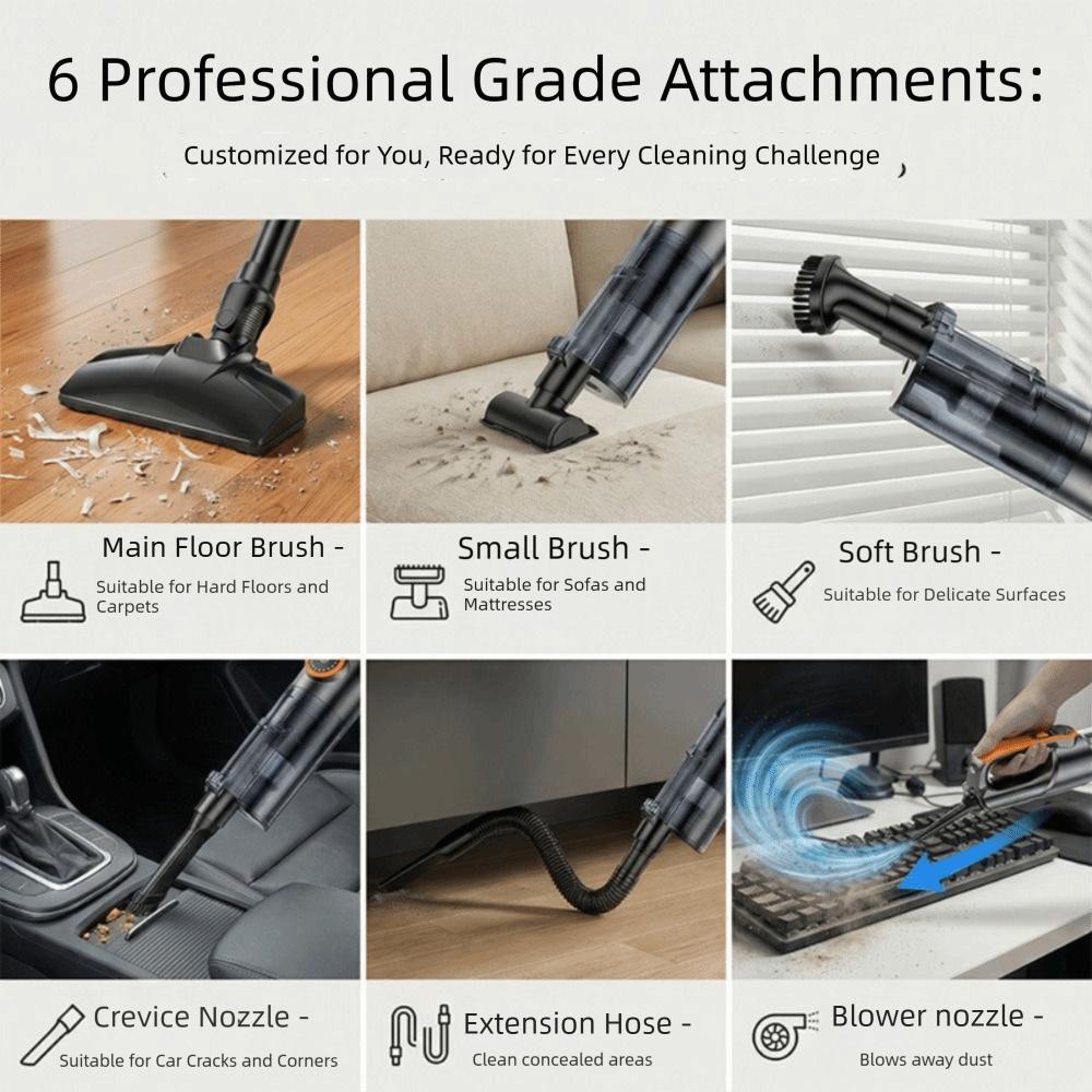 Powerful Suction Handheld Vacuum Cordless Dust Buster Car Vacuum Cleaner Dual Use