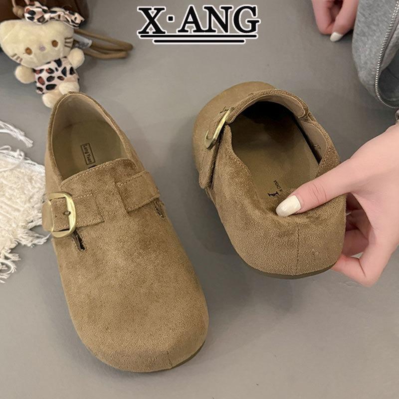 Cowhide version inner height-increasing women's shoes all-inclusive autumn new one-pedal single shoes casual child