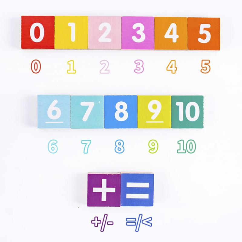 Kids Montessori Wooden Finger Numbers Counting Stick Palm Math Toy Children Counting Educational Toys Toddlers Intelligence Game