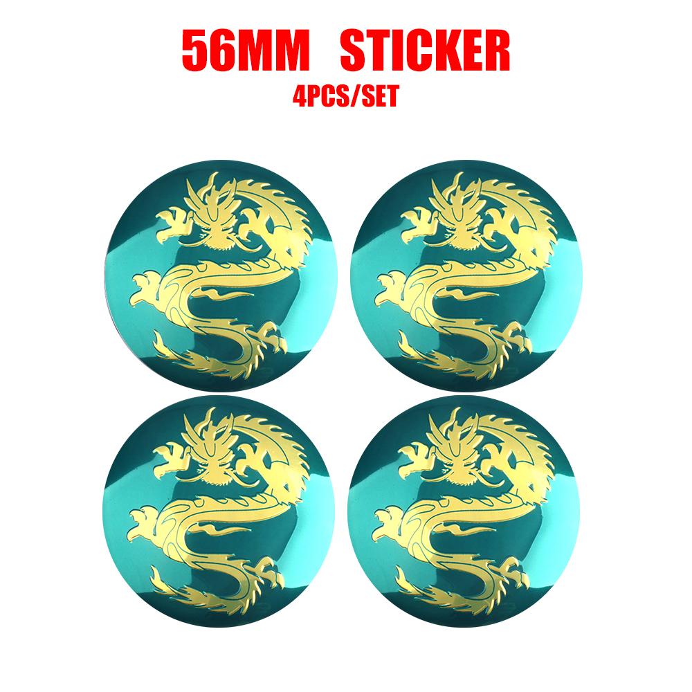 4PCS 56/60MM Car Wheel Center Hub Caps Dragon Emblem Cover Sticker For BMW Opel Benz Audi Kia Renault Volvo Toyota Peugeot Skoda