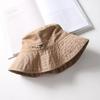 Cotton white bucket hat women spring summer autumn sun protection hat art student embroidery aircraft solid color versatile basin hat