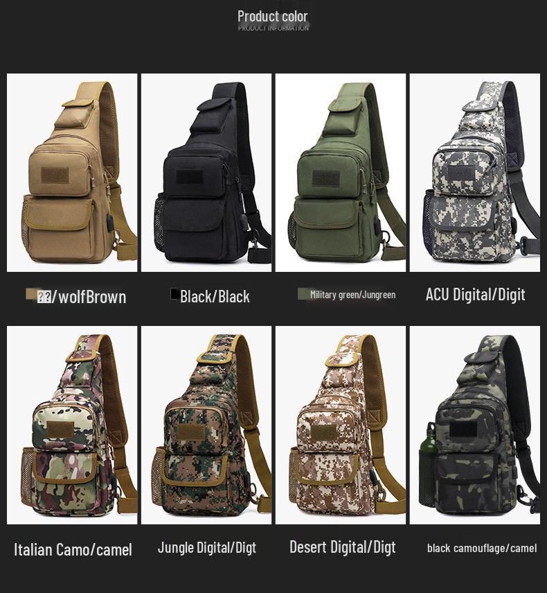 Men's Camouflage Tactical Crossbody Chest Bag - Multifunctional Outdoor Shoulder Pack