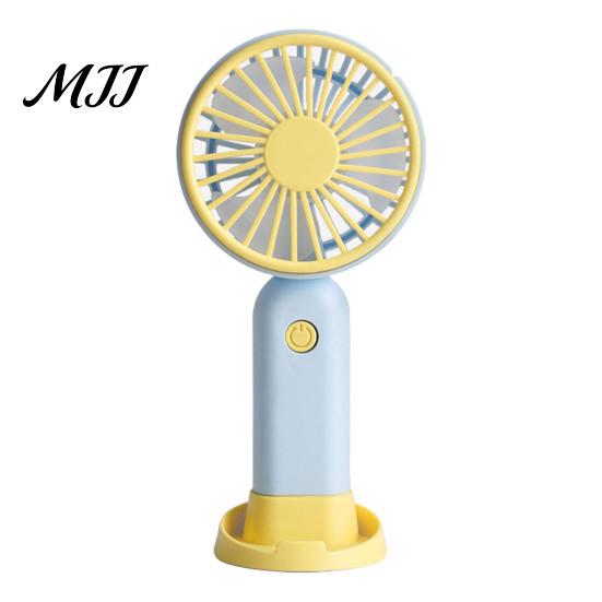 Compact Travel Fan Portable Handheld Mini Fan, 3 Speed USB Rechargeable Personal with Essential Detachable Stand, Quiet Cooling for Office,