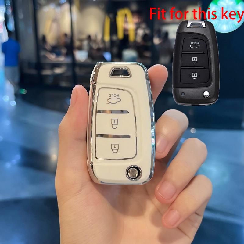 TPU-Autoschlüsselabdeckung, Shell-Halter für Hyundai Tucson Sonata Elantra I40 Celesta I35, Schlüsseletui, schlüsselloses Kappenzubehör