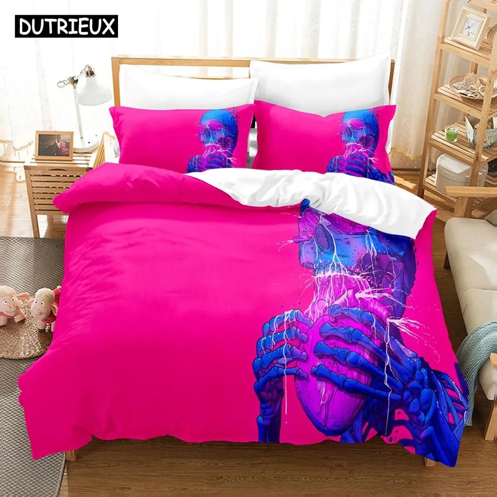 3D Printed Diablo Caput Mortuum Skeleton Bedding Set Down Quilt Cover With Pillowcase Double SIngle King