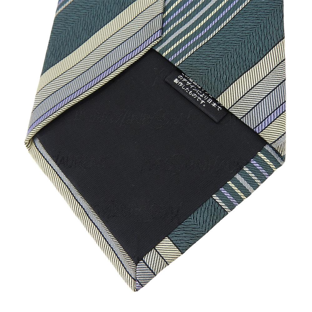 Used YVES SAINT LAURENT Tie Silk Green Green Gray Gentleman