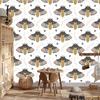 Rainbows and butterflies boho wallpaper gray and light gray 50x1000