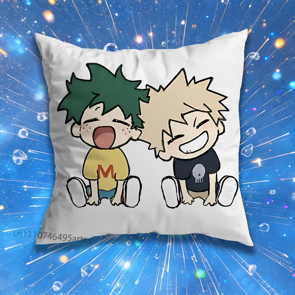 B-Bakudeku Hero Anime A-Academia Laser Pillow for Sofa Seat Chair Decorative/Modern Home Decor Print Throw Cushion