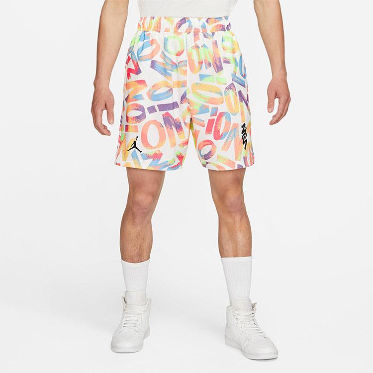 Jordan Dri-Fit Zion Performance Printed Basketball Shorts Men Bottoms Multicolor DH0591-100