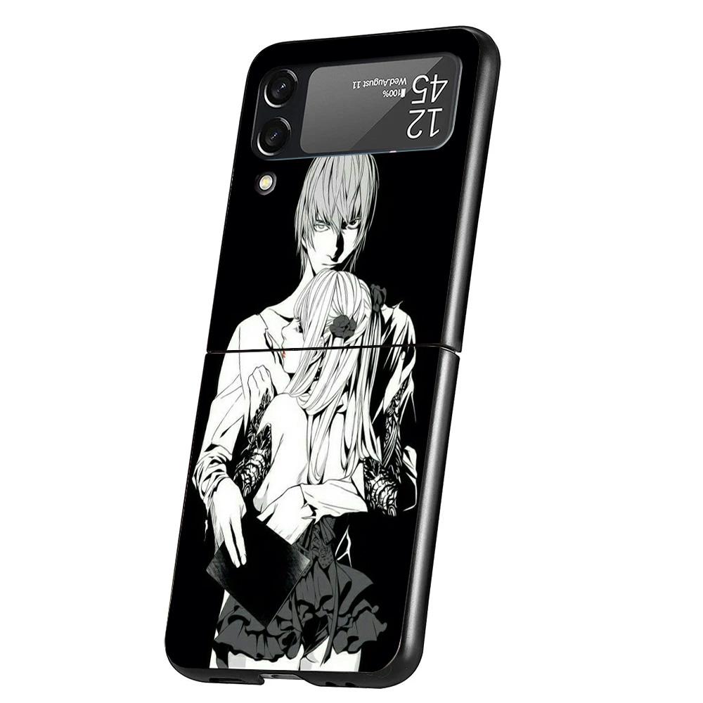 N-Note D-Death Anime Ryuk Cover Phone Case For Samsung Galaxy Z Flip 7 6 5 4 3 5G Flip7 Flip6 Flip5 Flip4 Flip3 Black Fundas She