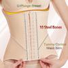 Luxurious Hourglass Waist Cincher: Abdominal Binder with Breast Support, 10 Steel Bones, 4 Rows, 13 Hooks for Postpartum Body Shaping.