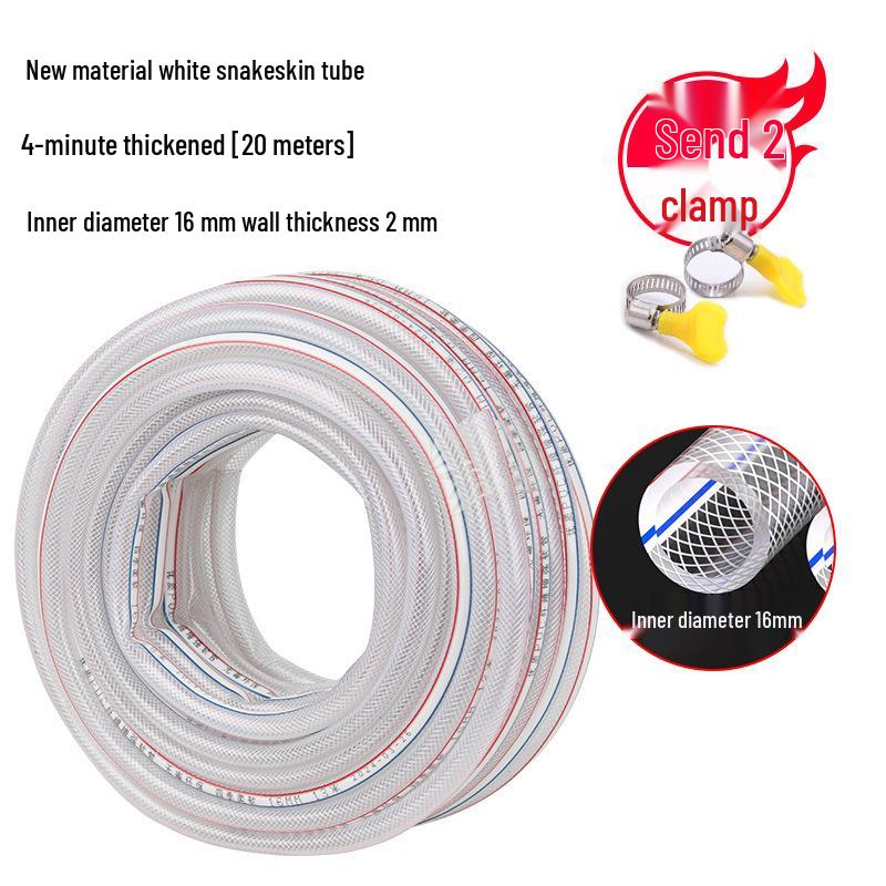 Eco-Friendly Transparent Soft Garden and Car Wash Hose, 1-Inch, 4/6-Point, All-Season, Non-Toxic