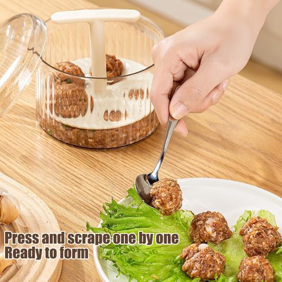 Frikadellenformer 5 Bälle Manuell Drücktyp Fleischbällchenmacher Küche Frikadellenpresse Form für Gleichmäßige Frikadellen Fischbällchen Garnelenbällchen Gebäck