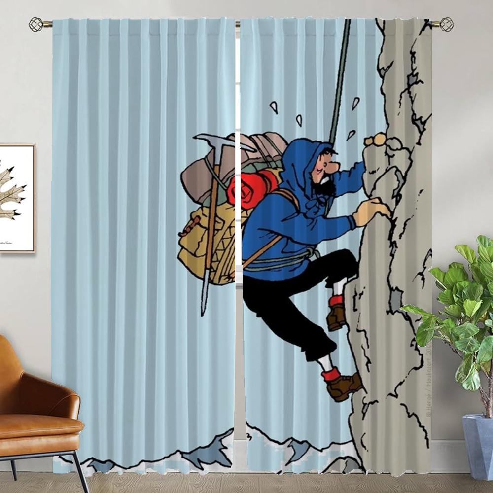 Tin-tines Blackout Curtain for Room 2 Panel Elegant Room Curtains Partition Shades Home Interior Curtains Halloween Decoration