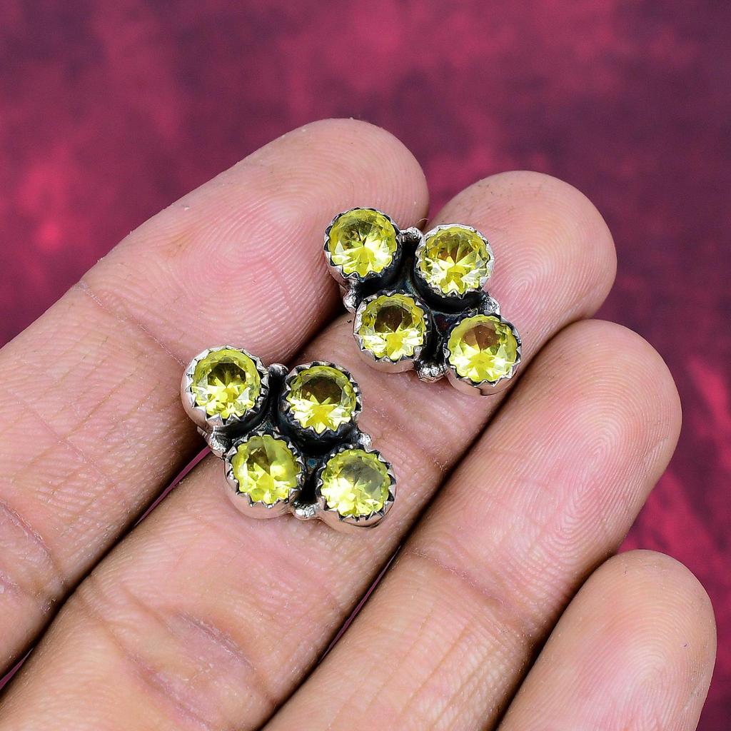 Citrine Gemstone 925 Sterling Silver Handmade Wedding Earrings Jewelry For Thanksgiving