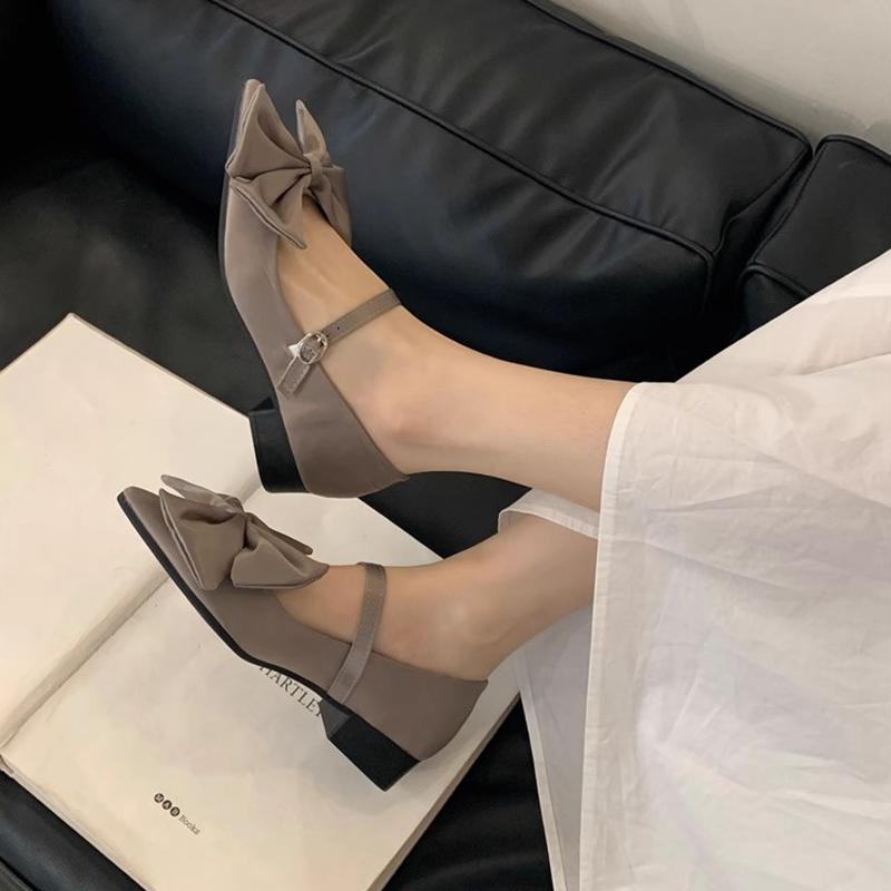 Fashion SUOJIALUN 2025 Spring New Brand Women Flat Shoes Fashion Big Bow-knot Ladies Elegant Mary Jane Shoes Square Low Heel Boat Shoes