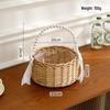 Elegant Pearl Handle Woven Flower Basket for Weddings and Events