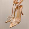 Sommer Street Style Damen Sandalen Sexy Kristall Slingback Hoher Absatz Elegant Spitze Transparent Party Pumps Schuhe