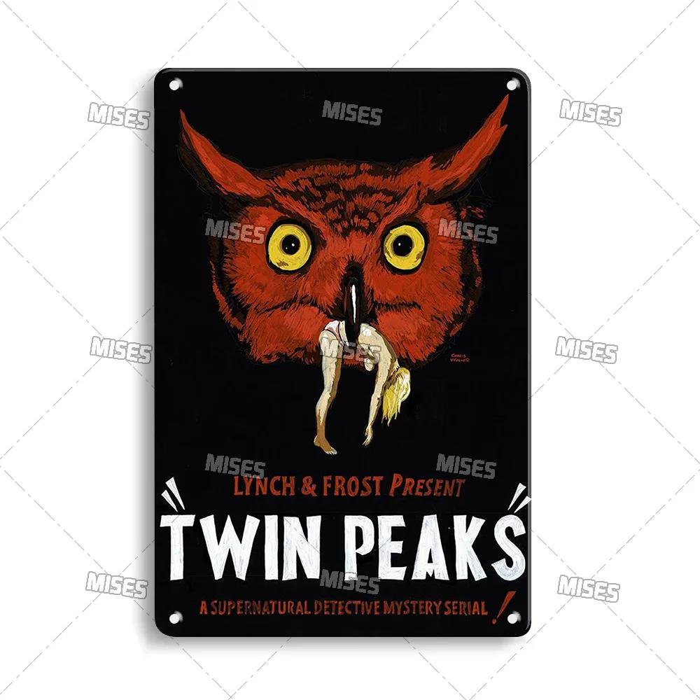 MISES Twin Peaks Classic TV Metal Sign Rusty Metal Poster Man Cave Garage Club Industrial Decor Decorative Plate Metal Plaque