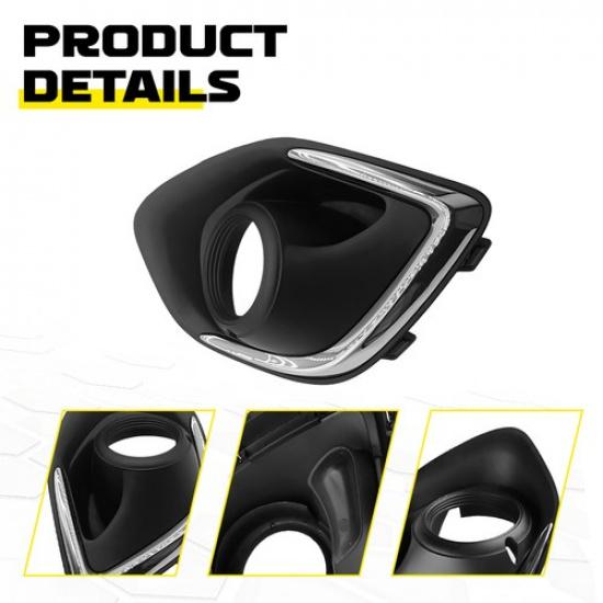 Black Chrome Fog Light Bezel Cover Front Fit Mitsubishi Outlander Sport 13-15 EV