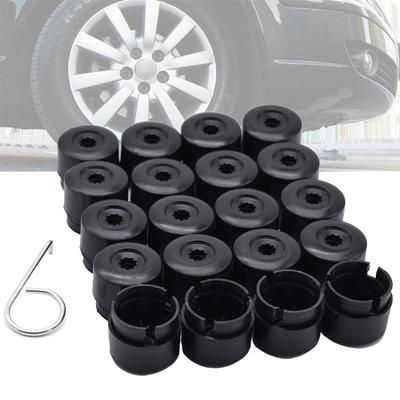 19mm 20 pezzi Copridadi per bulloni delle ruote Copritesta Tappi neri + Attrezzo per VW Transporter T5 T6 2003 2004 2005 2006 2007 2008-2020 Car Styling