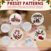 Christmas DIY Embroidery Kit Wreath Printed Pattern Cross Stitch Set Handmade Sewing Art Craft Kit for Beginners Adults Needlewo