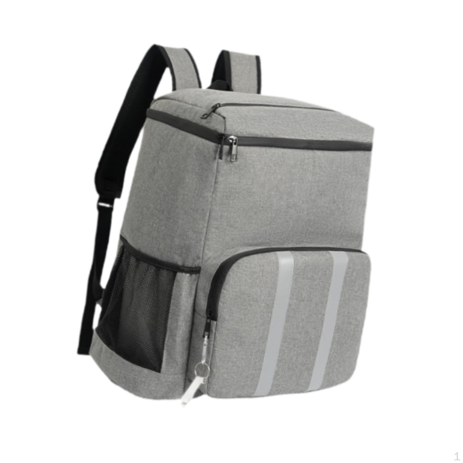 

Рюкзак-переноска з їжею з ізоляцією, переносний контейнер для пікніка для походів і подорожей сірий