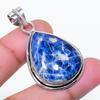 Natural Sodalite Gemstone Handmade 925 Sterling Silver Pendant 1.69" AP-14842