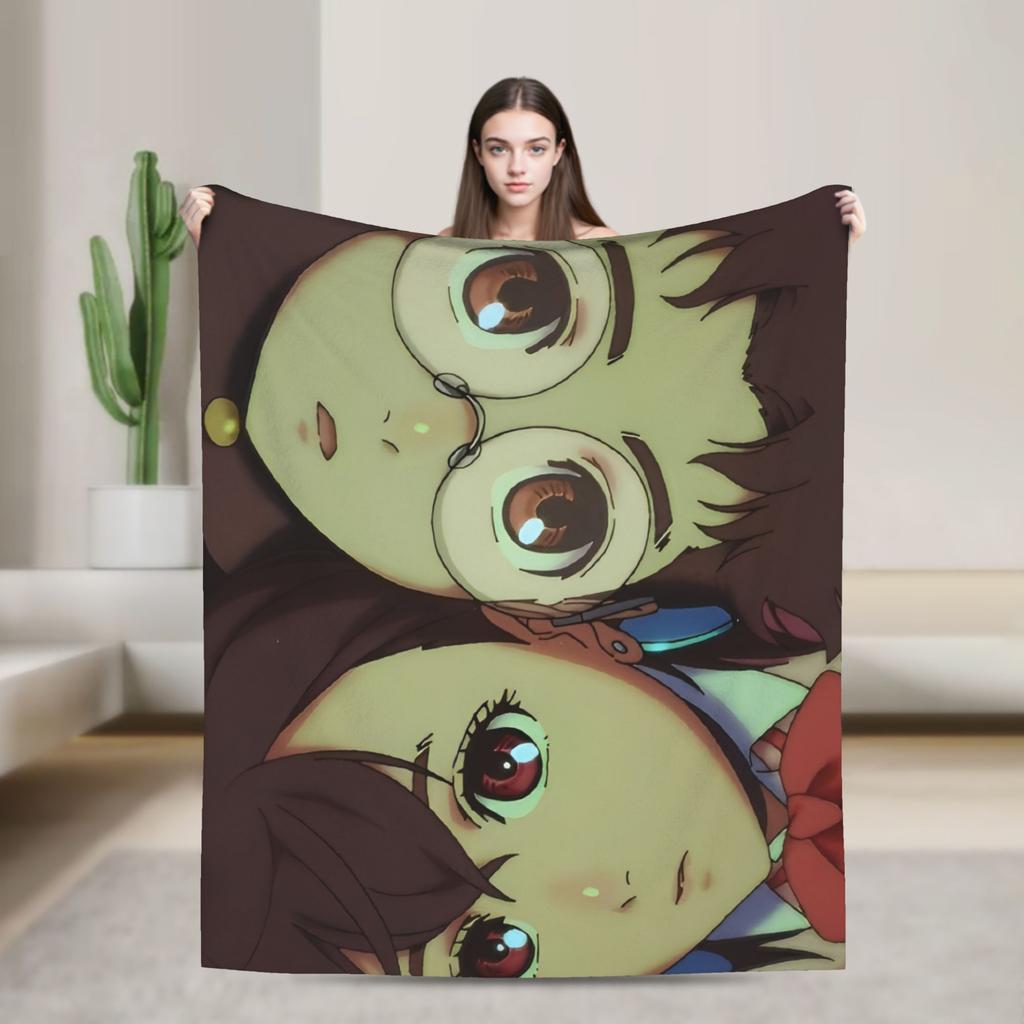 Turbo Granny Dandadan Anime Blanket Street Trend Plush Throw Blanket For Living Room Airplane Travel Flannel Bedspread Bed Cover
