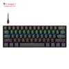 T-WOLF T60 Mechanical Wired Mechanical Hotswappable 60% Keyboard Cyan Axis 63 Keys Gaming Keyboard LED Light for Laptop Pc