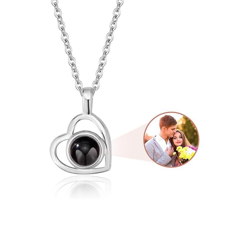 Personalized Photo Projection Necklace I Love You 100 Languages Dog Paw Memorial Pendant Necklace Custom Photo Dog Paw Necklace