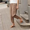 BITCED Women Summer Solid Color Double Pocket Trousers Loose Long Pants Female Cotton Linen Pants