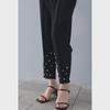 Pearl Decorated Women's Drawstring Suit Pants for Spring & Summer