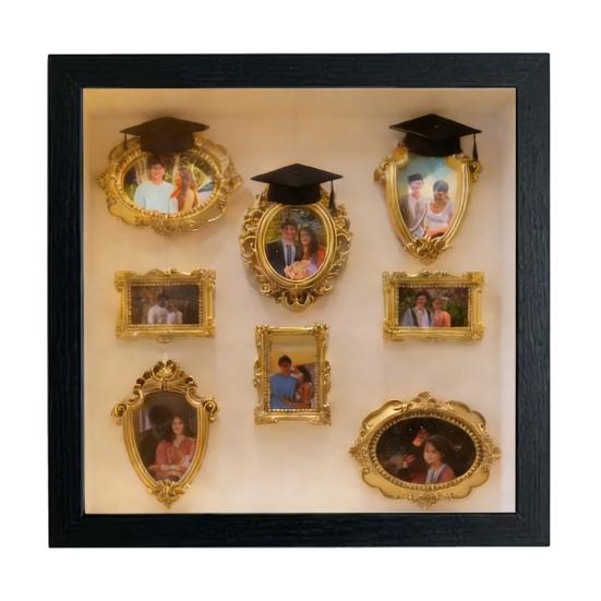 

Набір «Зроби сам» Міні-музей Силуетна коробка зі світлом Міні-музей Рамки для фотографій з випускними ковпаками Вітрина для спогадів для випускників A