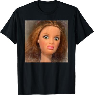 T-shirt unisexe Mème Visage de Poupée Drôle Dégoûtant