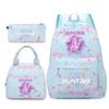 3Pcs/set Cartoon KPOP Printed Backpack with Handbag Pencil Case for Teenager Boy Girl Large Capacity Bookbag Schoolbag Mochila