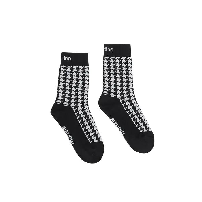 Jacquard Check Socks_BLACK