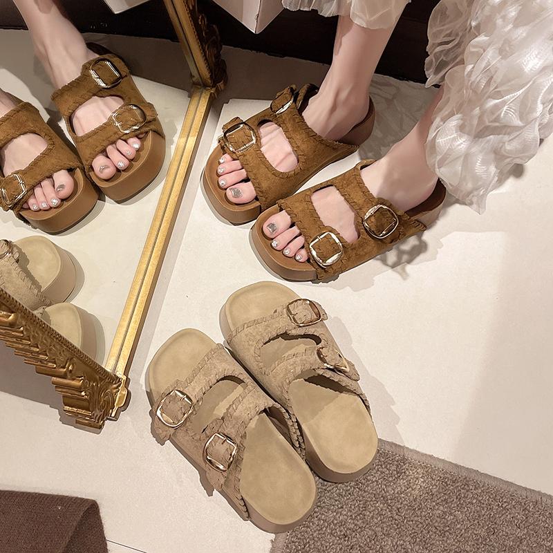 Fashion House Slippers Platform Shoes Slipers Women Slides 2025 Soft Retro Female Shoes Womens Slippers Outdoor Slides Platform 2025 Sof