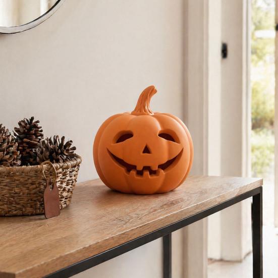 Dekorative Herbstakzente Kürbislaterne Ornament, Harz Hohl Tischfigur, Herbst Indoor Kaminsims Dekor Tischdekorationen für Halloween