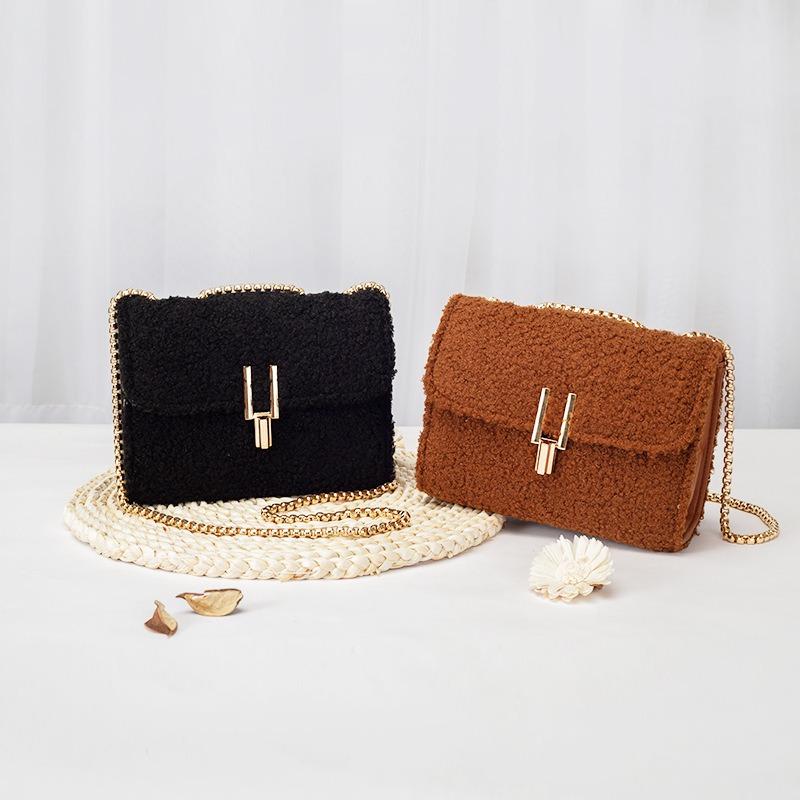 Fashion Plush Sg Single Shoulder Oblique Span Small Square Bag Cute Trendy Women's Bag